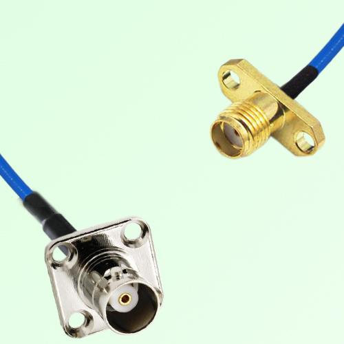 Semi-Flexible Jumper SSMA Female 2 Hole to BNC Female 4 Hole 17.5x17.5mm