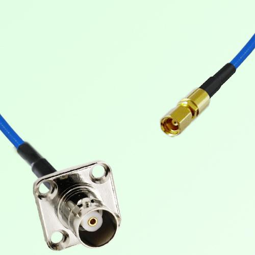 Semi-Flexible Jumper SSMC Female to BNC Female 4 Hole Flange Mount 17.5x17.5mm Semi-Flexible Jumper SSMC Female to BNC Female 4 Hole Flange Mount 17.5x17.5mm