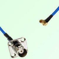 Semi-Flexible Jumper SSMC Female Right Angle to BNC Female 4 Hole 17.5x17.5mm
