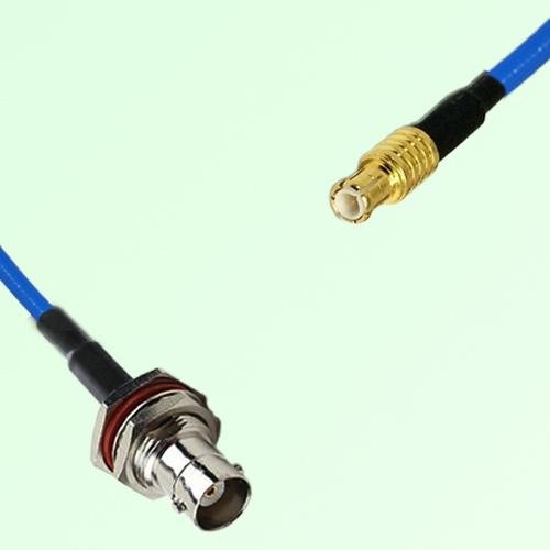 Semi-Flexible Jumper MCX Male to BNC Bulkhead Female with O-Ring Semi-Flexible Jumper MCX Male to BNC Bulkhead Female with O-Ring