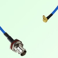 Semi-Flexible Jumper MMCX Male Right Angle to BNC Bulkhead Female with O-Ring Semi-Flexible Jumper MMCX Male Right Angle to BNC Bulkhead Female with O-Ring