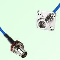 Semi-Flexible Jumper N Female 4 Hole 25x25mm to BNC Bulkhead Female with O-Ring Semi-Flexible Jumper N Female 4 Hole 25x25mm to BNC Bulkhead Female with O-Ring
