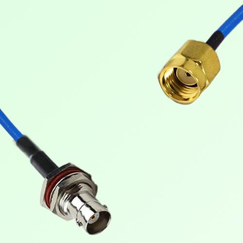 Semi-Flexible Jumper RP SMA Male to BNC Bulkhead Female with O-Ring Semi-Flexible Jumper RP SMA Male to BNC Bulkhead Female with O-Ring