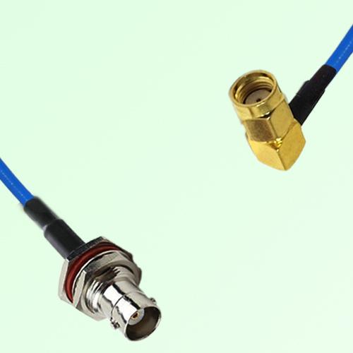 Semi-Flexible Jumper RP SMA Male Right Angle to BNC Bulkhead Female with O-Ring