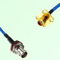 Semi-Flexible Jumper SMA Female 4 Hole 12.7mm to BNC Bulkhead Female with O-Ring Semi-Flexible Jumper SMA Female 4 Hole 12.7mm to BNC Bulkhead Female with O-Ring