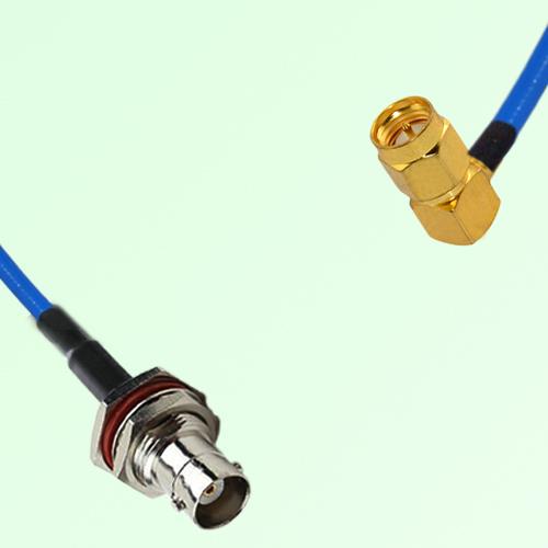 Semi-Flexible Jumper SMA Male Right Angle to BNC Bulkhead Female with O-Ring