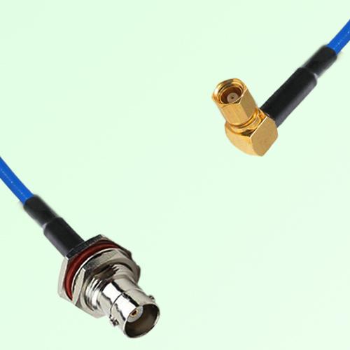 Semi-Flexible Jumper SMC Female Right Angle to BNC Bulkhead Female with O-Ring Semi-Flexible Jumper SMC Female Right Angle to BNC Bulkhead Female with O-Ring