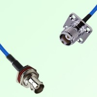 Semi-Flexible Jumper TNC Female 4 Hole 17.5mm to BNC Bulkhead Female with O-Ring Semi-Flexible Jumper TNC Female 4 Hole 17.5mm to BNC Bulkhead Female with O-Ring