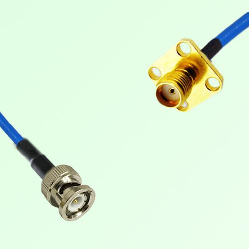 Semi-Flexible Jumper SMA Female 4 Hole Flange Mount 12.7x12.7mm to BNC Male Semi-Flexible Jumper SMA Female 4 Hole Flange Mount 12.7x12.7mm to BNC Male
