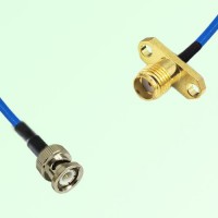 Semi-Flexible Jumper SSMA Female 2 Hole Flange Mount to BNC Male