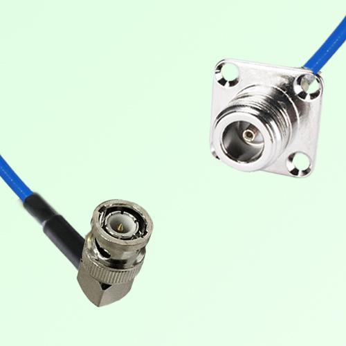 Semi-Flexible Jumper BNC Male Right Angle to N 4 Hole Panel Mount Female