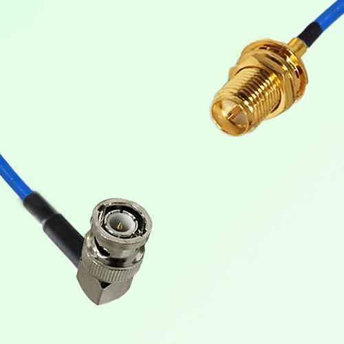 Semi-Flexible Jumper RP SMA Bulkhead Female to BNC Male Right Angle