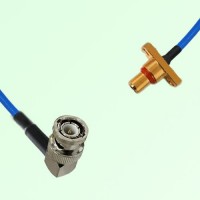 Semi-Flexible Jumper SBMA Male 2 Hole Flange Mount to BNC Male Right Angle Semi-Flexible Jumper SBMA Male 2 Hole Flange Mount to BNC Male Right Angle