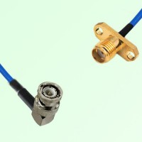Semi-Flexible Jumper SMA Female 2 Hole Flange Mount to BNC Male Right Angle Semi-Flexible Jumper SMA Female 2 Hole Flange Mount to BNC Male Right Angle