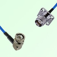 Semi-Flexible Jumper TNC Female 4 Hole 17.5x17.5mm to BNC Male Right Angle Semi-Flexible Jumper TNC Female 4 Hole 17.5x17.5mm to BNC Male Right Angle