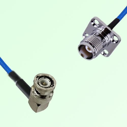 Semi-Flexible Jumper TNC Female 4 Hole 17.5x17.5mm to BNC Male Right Angle Semi-Flexible Jumper TNC Female 4 Hole 17.5x17.5mm to BNC Male Right Angle