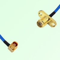Semi-Flexible Jumper SSMA Female 2 Hole Flange Mount to MCX Female Right Angle