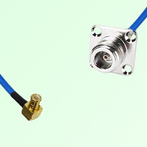 Semi-Flexible Jumper MCX Male Right Angle to N 4 Hole Panel Mount Female