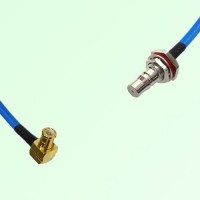 Semi-Flexible Jumper QMA Bulkhead Female with O-Ring to MCX Male Right Angle Semi-Flexible Jumper QMA Bulkhead Female with O-Ring to MCX Male Right Angle