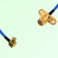 Semi-Flexible Jumper SMA Female 2 Hole Flange Mount to MCX Male Right Angle