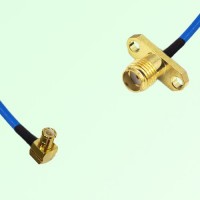 Semi-Flexible Jumper SSMA Female 2 Hole Flange Mount to MCX Male Right Angle