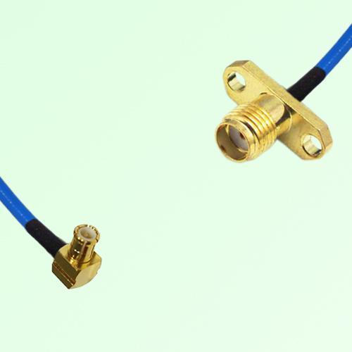 Semi-Flexible Jumper SSMA Female 2 Hole Flange Mount to MCX Male Right Angle
