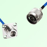Semi-Flexible Jumper N Female 4 Hole Flange Mount 25x25mm to N Male Semi-Flexible Jumper N Female 4 Hole Flange Mount 25x25mm to N Male