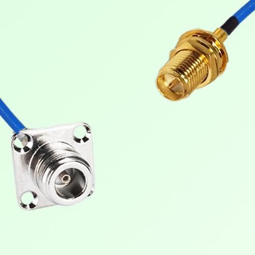 Semi-Flexible Jumper RP SMA Bulkhead Female to N Female 4 Hole 25x25mm Semi-Flexible Jumper RP SMA Bulkhead Female to N Female 4 Hole 25x25mm