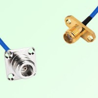 Semi-Flexible Jumper SMA Female 2 Hole to N Female 4 Hole 25x25mm Semi-Flexible Jumper SMA Female 2 Hole to N Female 4 Hole 25x25mm