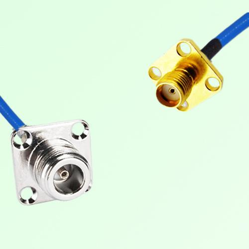Semi-Flexible Jumper SMA Female 4 Hole 12.7x12.7mm to N Female 4 Hole 25x25mm