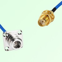 Semi-Flexible Jumper SMA Bulkhead Female to N Female 4 Hole Flange Mount 25x25mm Semi-Flexible Jumper SMA Bulkhead Female to N Female 4 Hole Flange Mount 25x25mm