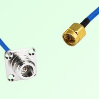Semi-Flexible Jumper N Female 4 Hole Flange Mount 25x25mm to SMA Male Semi-Flexible Jumper N Female 4 Hole Flange Mount 25x25mm to SMA Male