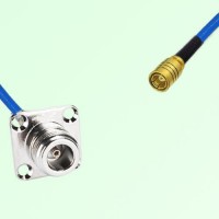 Semi-Flexible Jumper SMB Female to N Female 4 Hole Flange Mount 25x25mm Semi-Flexible Jumper SMB Female to N Female 4 Hole Flange Mount 25x25mm
