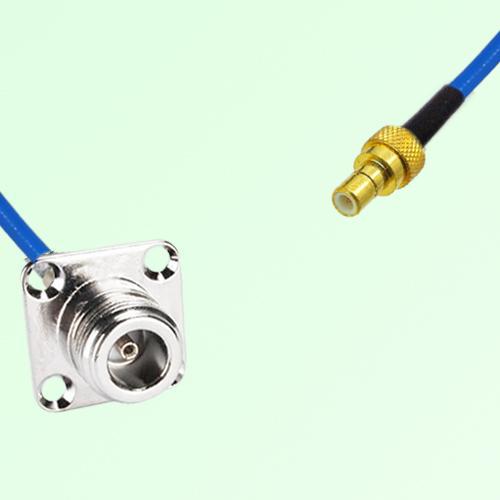Semi-Flexible Jumper SMB Male to N Female 4 Hole Flange Mount 25x25mm Semi-Flexible Jumper SMB Male to N Female 4 Hole Flange Mount 25x25mm