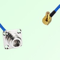 Semi-Flexible Jumper SMB Male Right Angle to N Female 4 Hole 25x25mm Semi-Flexible Jumper SMB Male Right Angle to N Female 4 Hole 25x25mm
