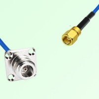 Semi-Flexible Jumper SMC Female to N Female 4 Hole Flange Mount 25x25mm Semi-Flexible Jumper SMC Female to N Female 4 Hole Flange Mount 25x25mm