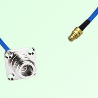 Semi-Flexible Jumper SMP Female to N Female 4 Hole Flange Mount 25x25mm Semi-Flexible Jumper SMP Female to N Female 4 Hole Flange Mount 25x25mm