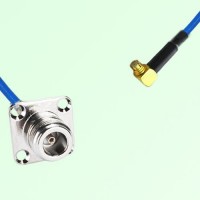 Semi-Flexible Jumper SMP Female Right Angle to N Female 4 Hole 25x25mm Semi-Flexible Jumper SMP Female Right Angle to N Female 4 Hole 25x25mm