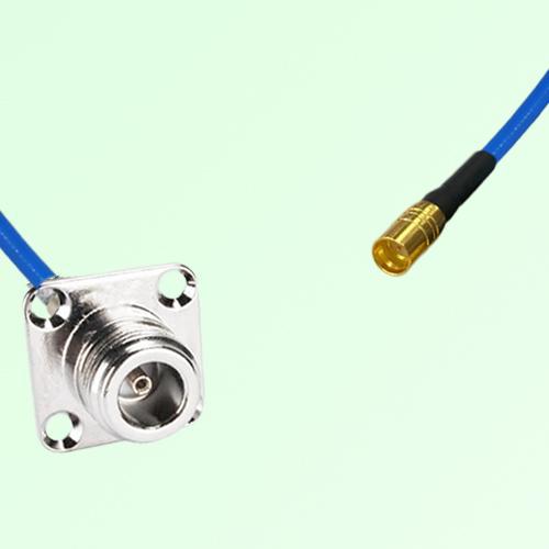 Semi-Flexible Jumper SMP Male to N Female 4 Hole Flange Mount 25x25mm Semi-Flexible Jumper SMP Male to N Female 4 Hole Flange Mount 25x25mm