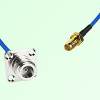Semi-Flexible Jumper SSMA Female to N Female 4 Hole Flange Mount 25x25mm Semi-Flexible Jumper SSMA Female to N Female 4 Hole Flange Mount 25x25mm