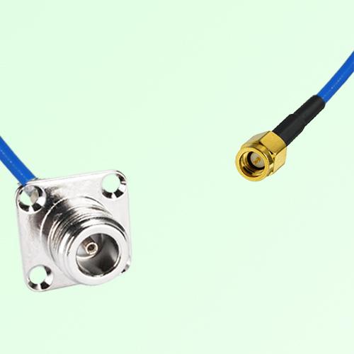 Semi-Flexible Jumper SSMA Male to N Female 4 Hole Flange Mount 25x25mm Semi-Flexible Jumper SSMA Male to N Female 4 Hole Flange Mount 25x25mm