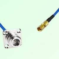 Semi-Flexible Jumper SSMC Female to N Female 4 Hole Flange Mount 25x25mm Semi-Flexible Jumper SSMC Female to N Female 4 Hole Flange Mount 25x25mm