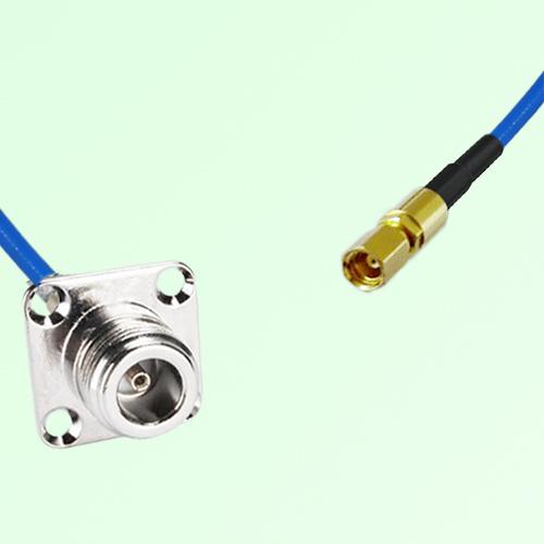 Semi-Flexible Jumper SSMC Female to N Female 4 Hole Flange Mount 25x25mm Semi-Flexible Jumper SSMC Female to N Female 4 Hole Flange Mount 25x25mm