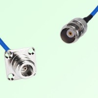 Semi-Flexible Jumper TNC Female to N Female 4 Hole Flange Mount 25x25mm Semi-Flexible Jumper TNC Female to N Female 4 Hole Flange Mount 25x25mm