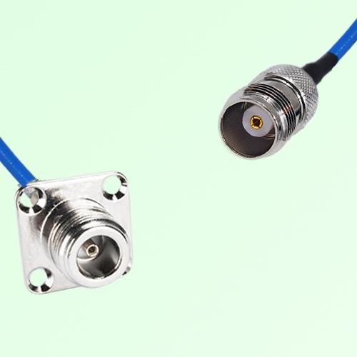 Semi-Flexible Jumper TNC Female to N Female 4 Hole Flange Mount 25x25mm Semi-Flexible Jumper TNC Female to N Female 4 Hole Flange Mount 25x25mm