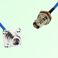 Semi-Flexible Jumper TNC Bulkhead Female with O-Ring to N Female 4 Hole 25x25mm Semi-Flexible Jumper TNC Bulkhead Female with O-Ring to N Female 4 Hole 25x25mm