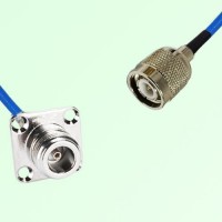 Semi-Flexible Jumper TNC Male to N Female 4 Hole Flange Mount 25x25mm Semi-Flexible Jumper TNC Male to N Female 4 Hole Flange Mount 25x25mm