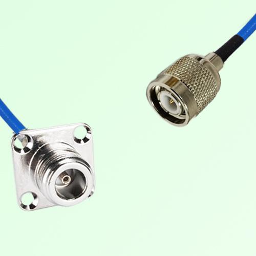 Semi-Flexible Jumper TNC Male to N Female 4 Hole Flange Mount 25x25mm