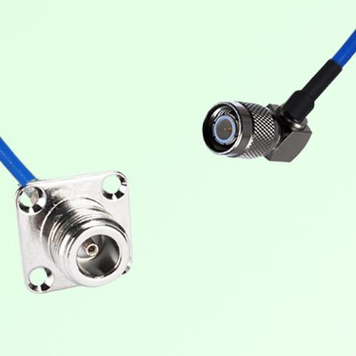Semi-Flexible Jumper TNC Male Right Angle to N Female 4 Hole 25x25mm Semi-Flexible Jumper TNC Male Right Angle to N Female 4 Hole 25x25mm