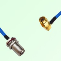 Semi-Flexible Jumper SSMA Male Right Angle to N Bulkhead Female with O-Ring Semi-Flexible Jumper SSMA Male Right Angle to N Bulkhead Female with O-Ring
